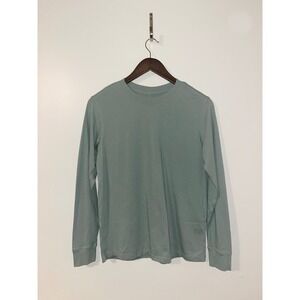 LULULEMON All Yours Cotton Long Sleeve Shirt Top Green Teal Women's Soft